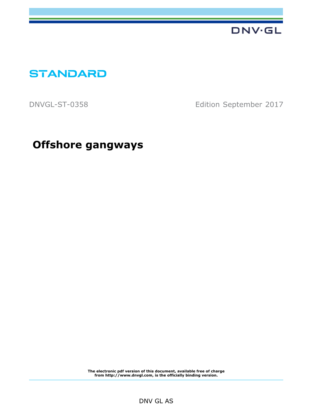 DNVGL-ST-0358 Offshore Gangways