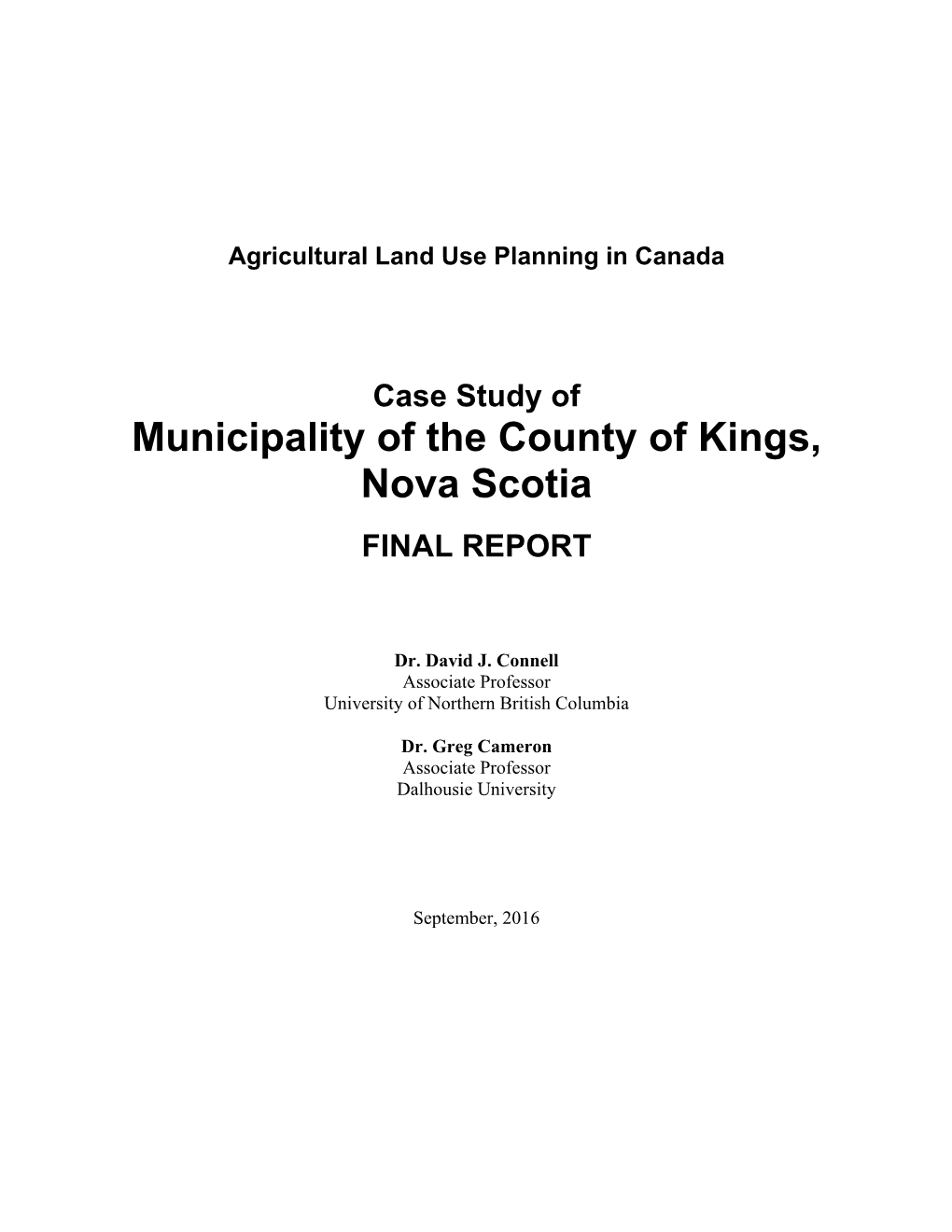 Municipality of the County of Kings, Nova Scotia
