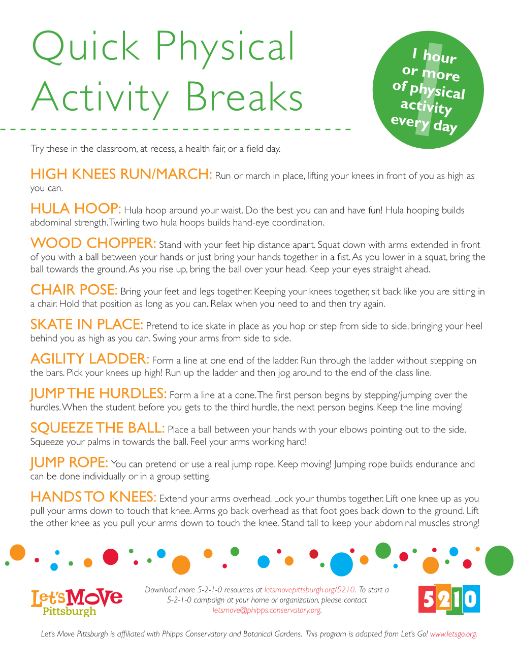Quick Physical Activity Breaks