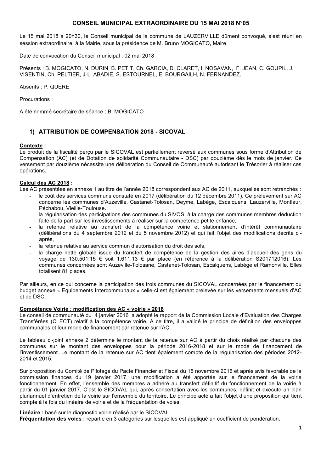 Conseil Municipal Extraordinaire Du 11 Juillet 2017 N°07