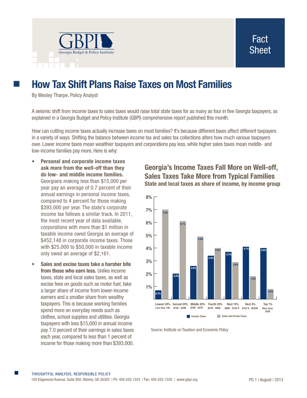 How Tax Shift Plans Raise Taxes on Most Families by Wesley Tharpe, Policy Analyst