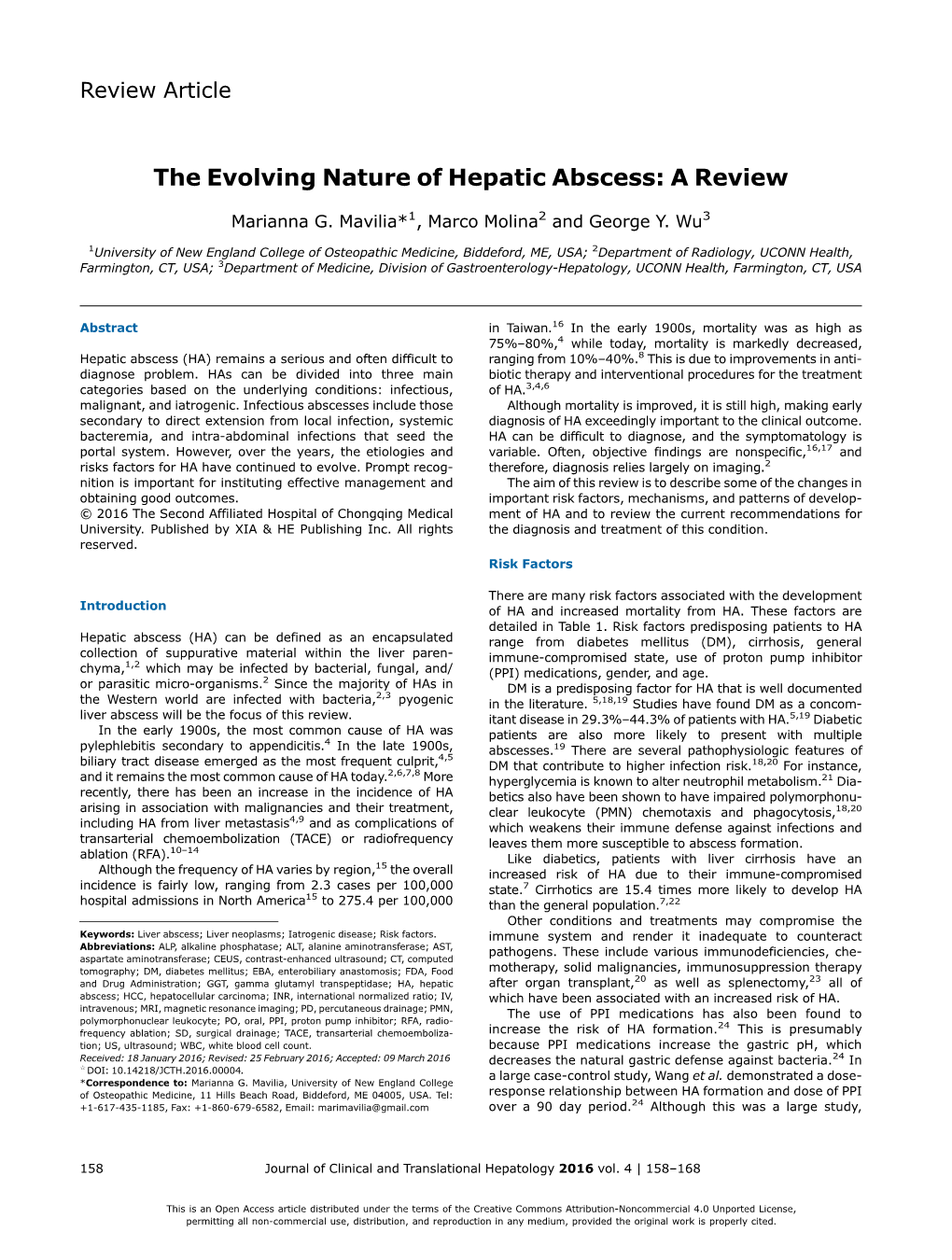 The Evolving Nature of Hepatic Abscess: a Review