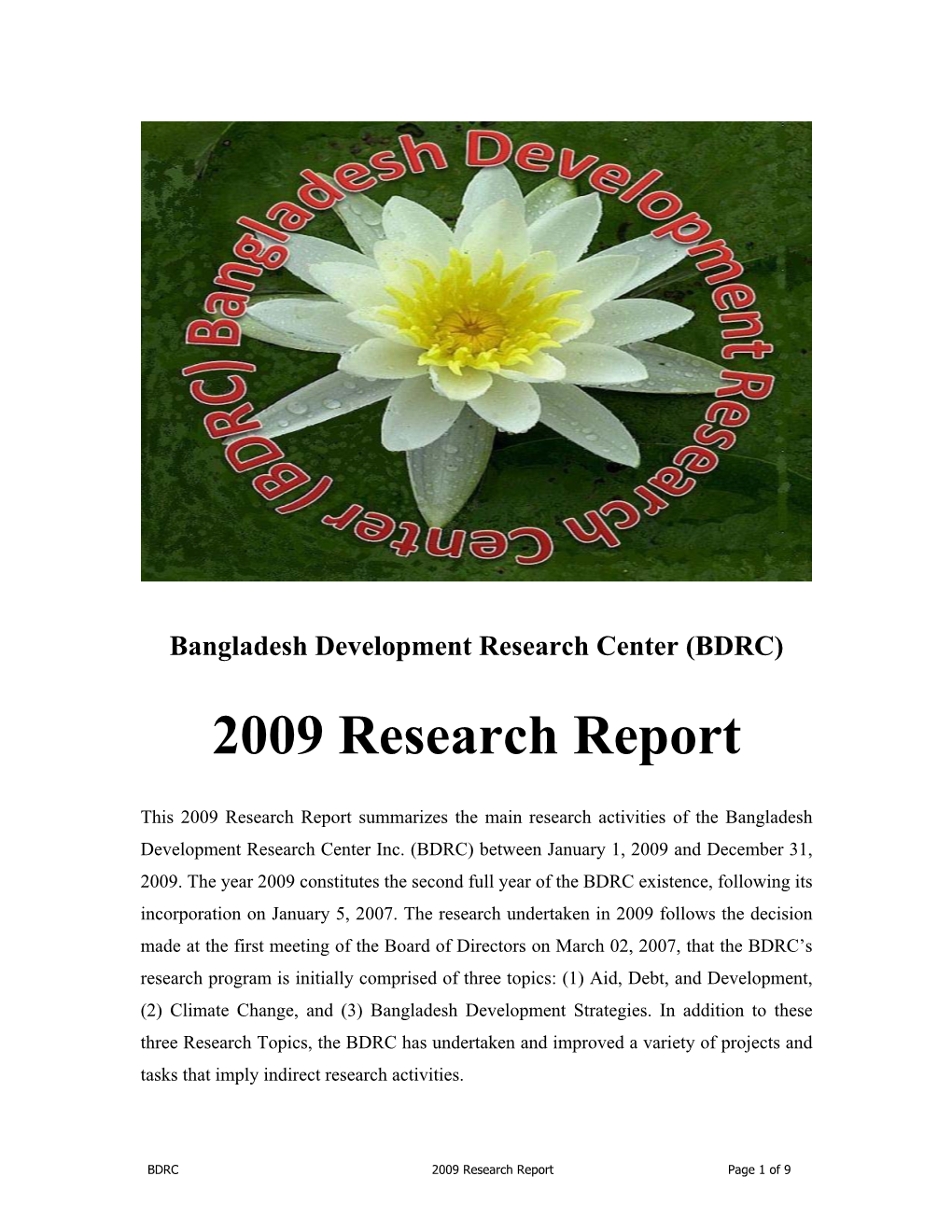 2009 Research Report