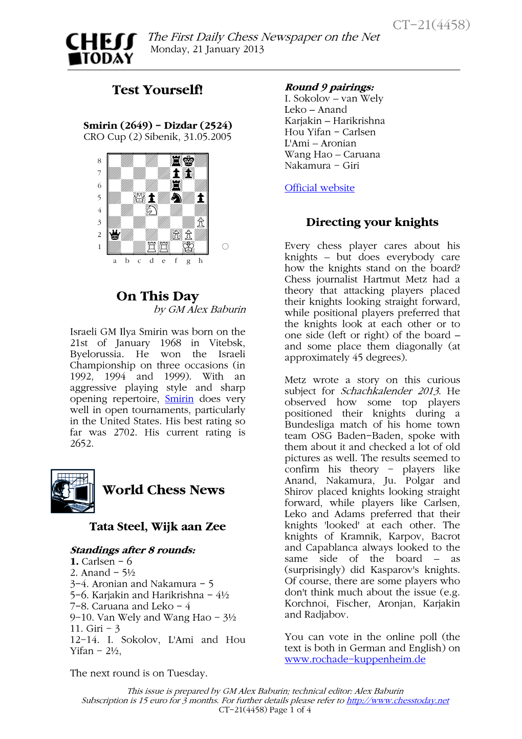 On This Day World Chess News CT-21(4458)