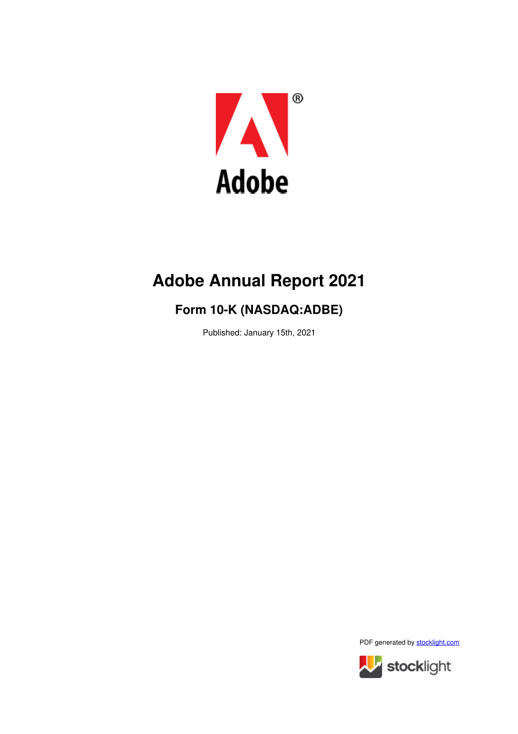 Adobe Annual Report 2021