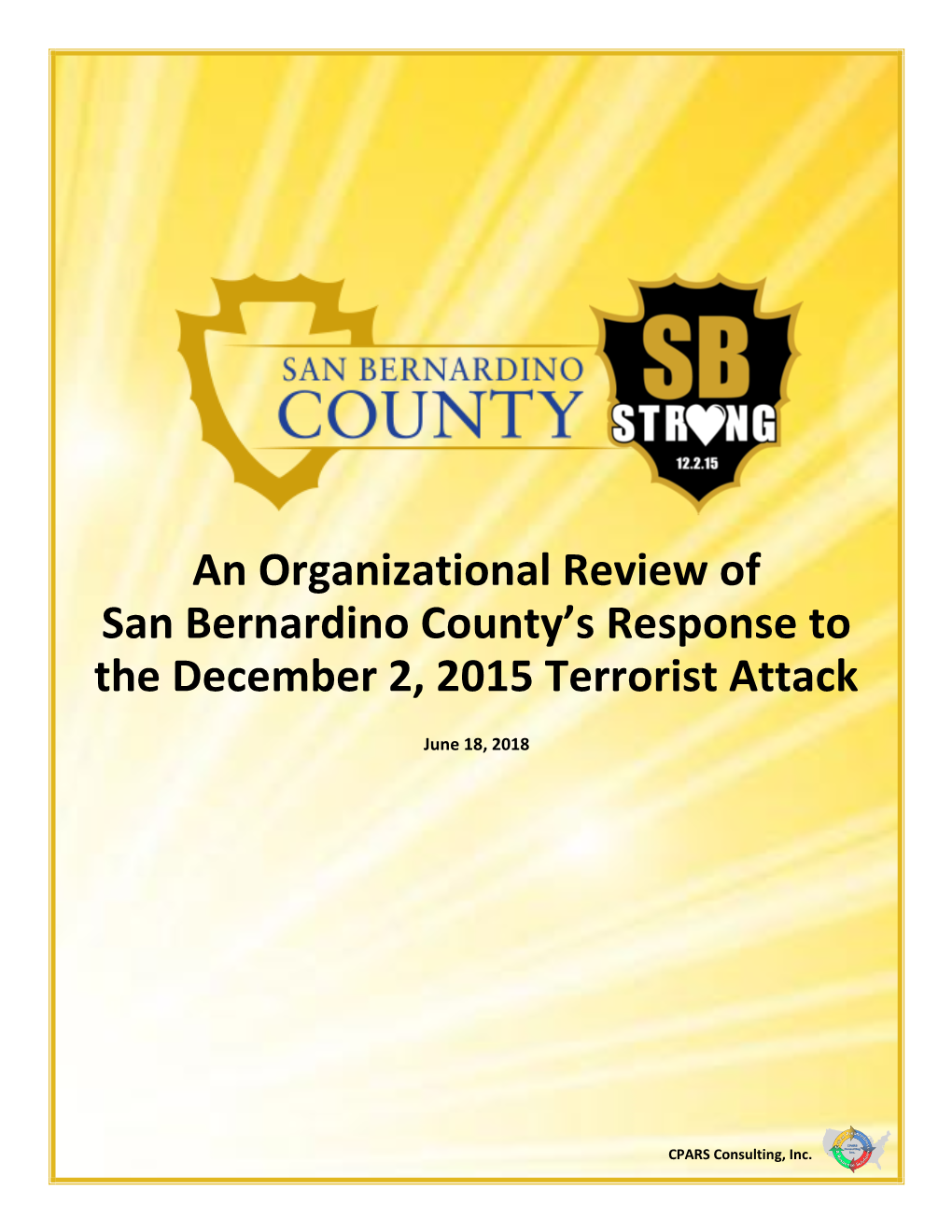 An Organizational Review of San Bernardino County's Response To
