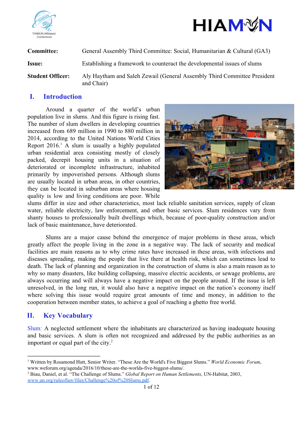 Establishing a Framework to Counteract the Developmental Issues of Slums