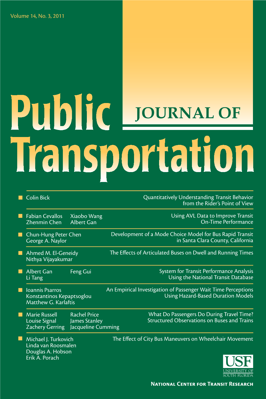 The Journal of Public Transportation