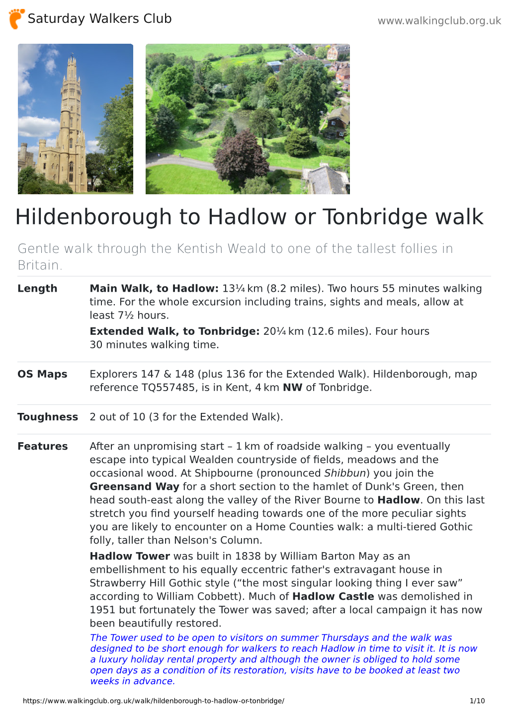 Hildenborough to Hadlow Or Tonbridge Walk