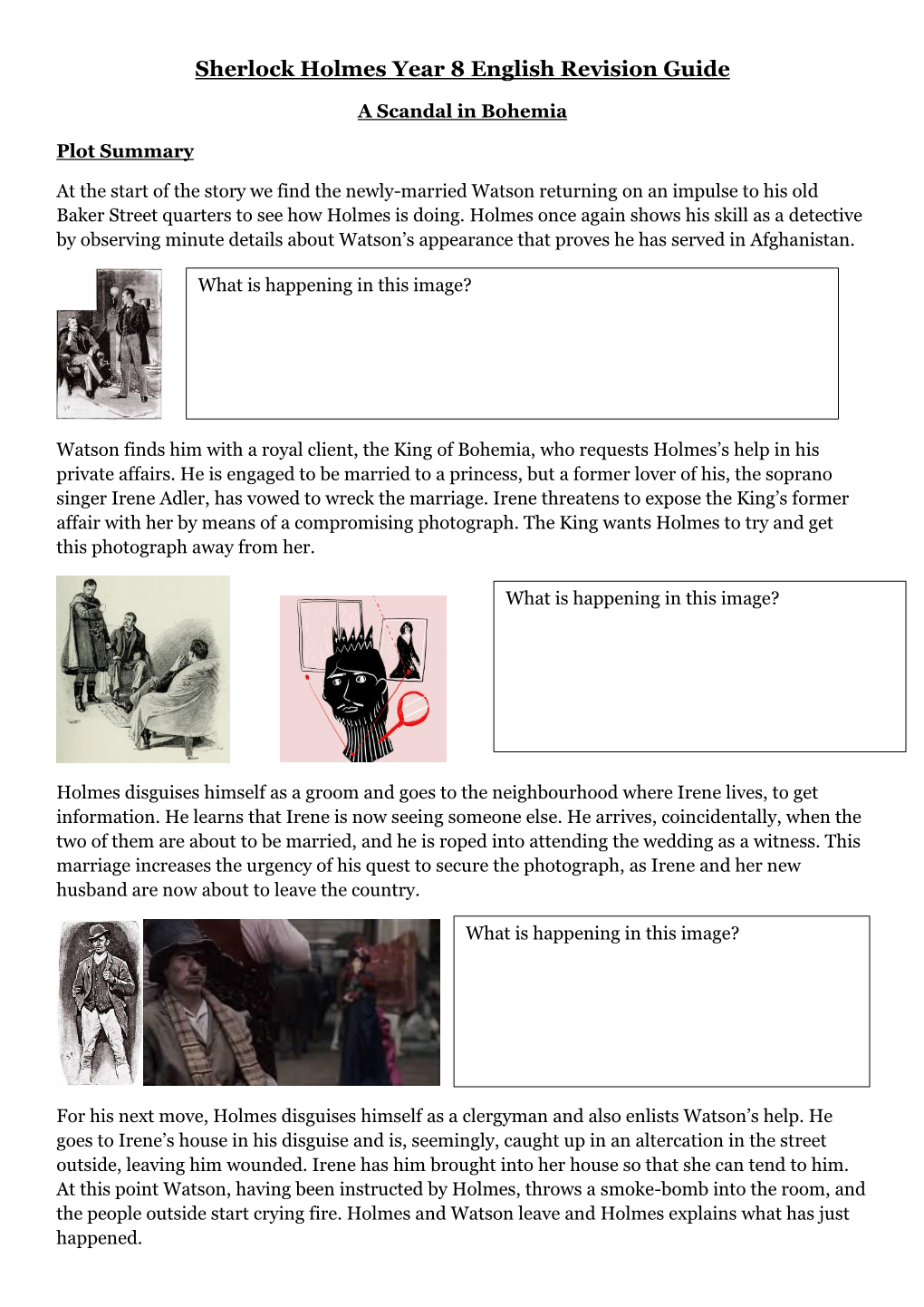 Sherlock Holmes Year 8 English Revision Guide