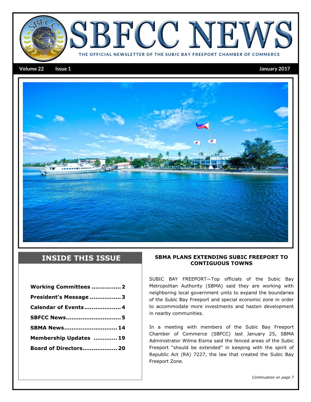 SBFCC Newsletter JANUARY 2017 Vol22 Issue1