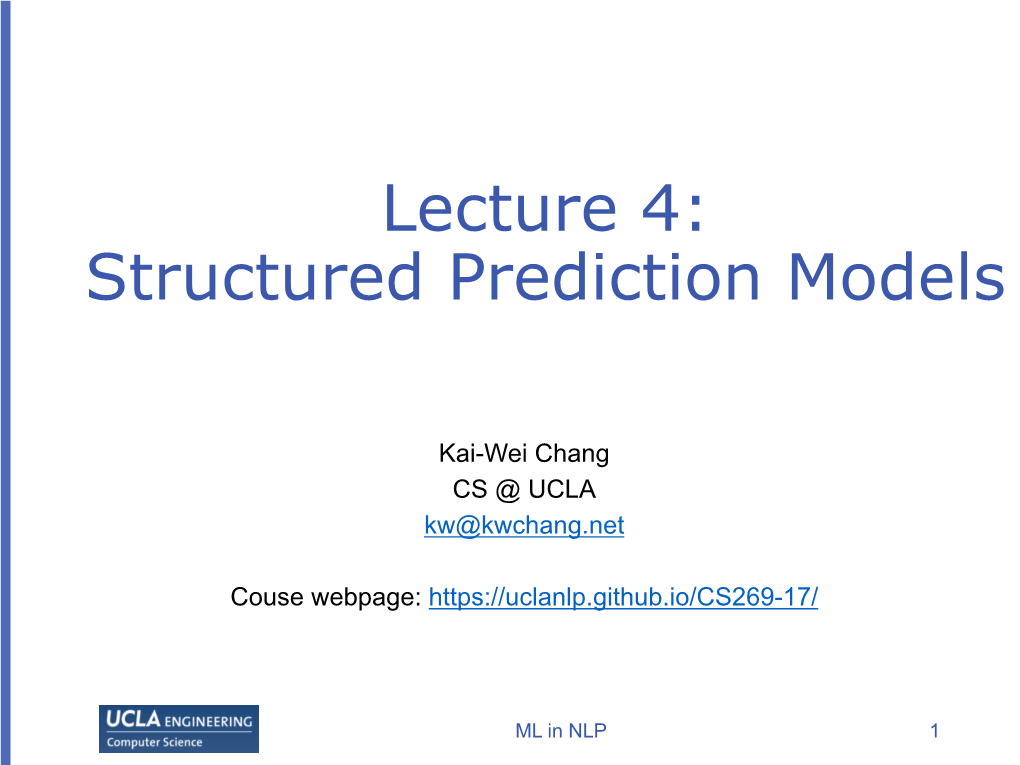 Structured Prediction Models
