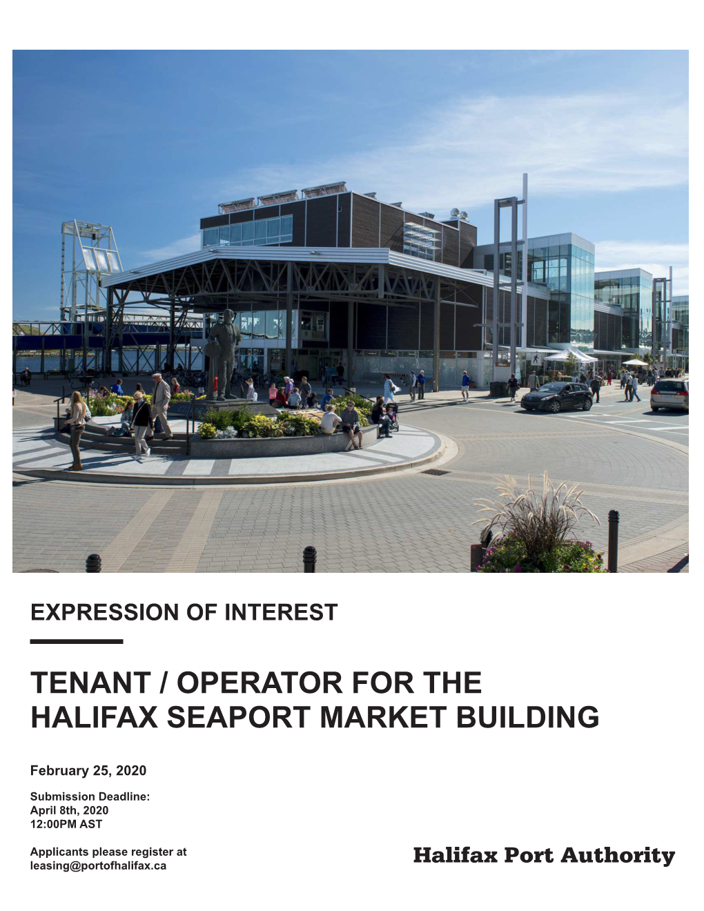 Tenant / Operator for the Halifax Seaport Market Building