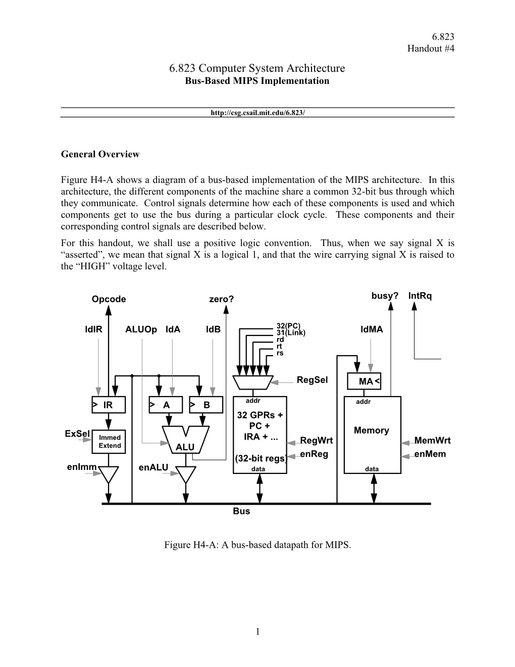 MIPS Bus-Based Architecture