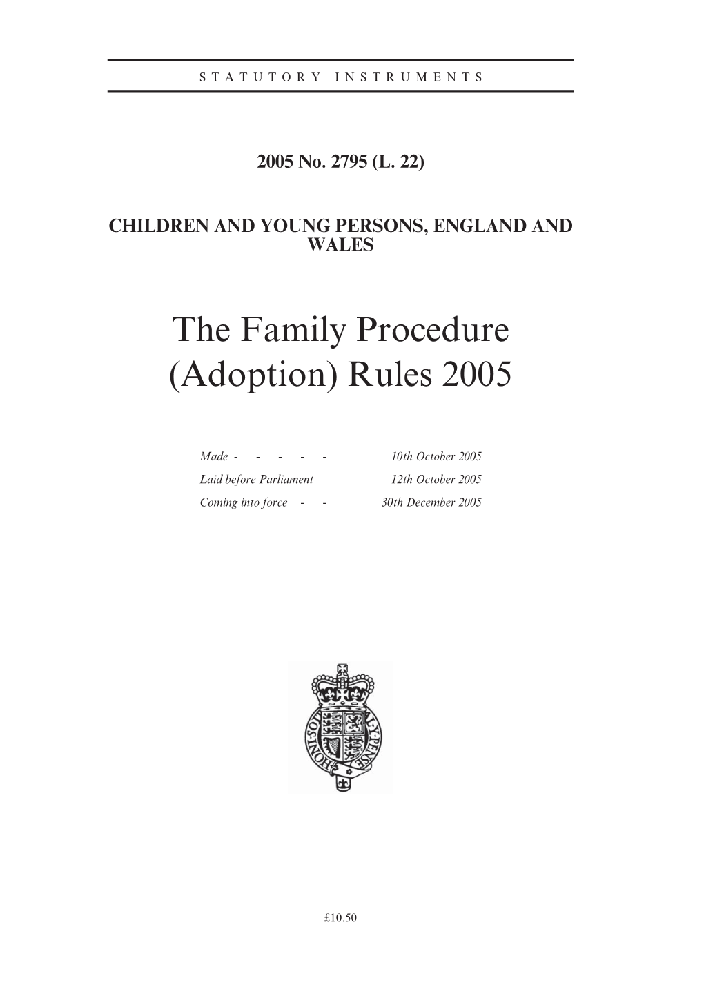 The Family Procedure (Adoption) Rules 2005