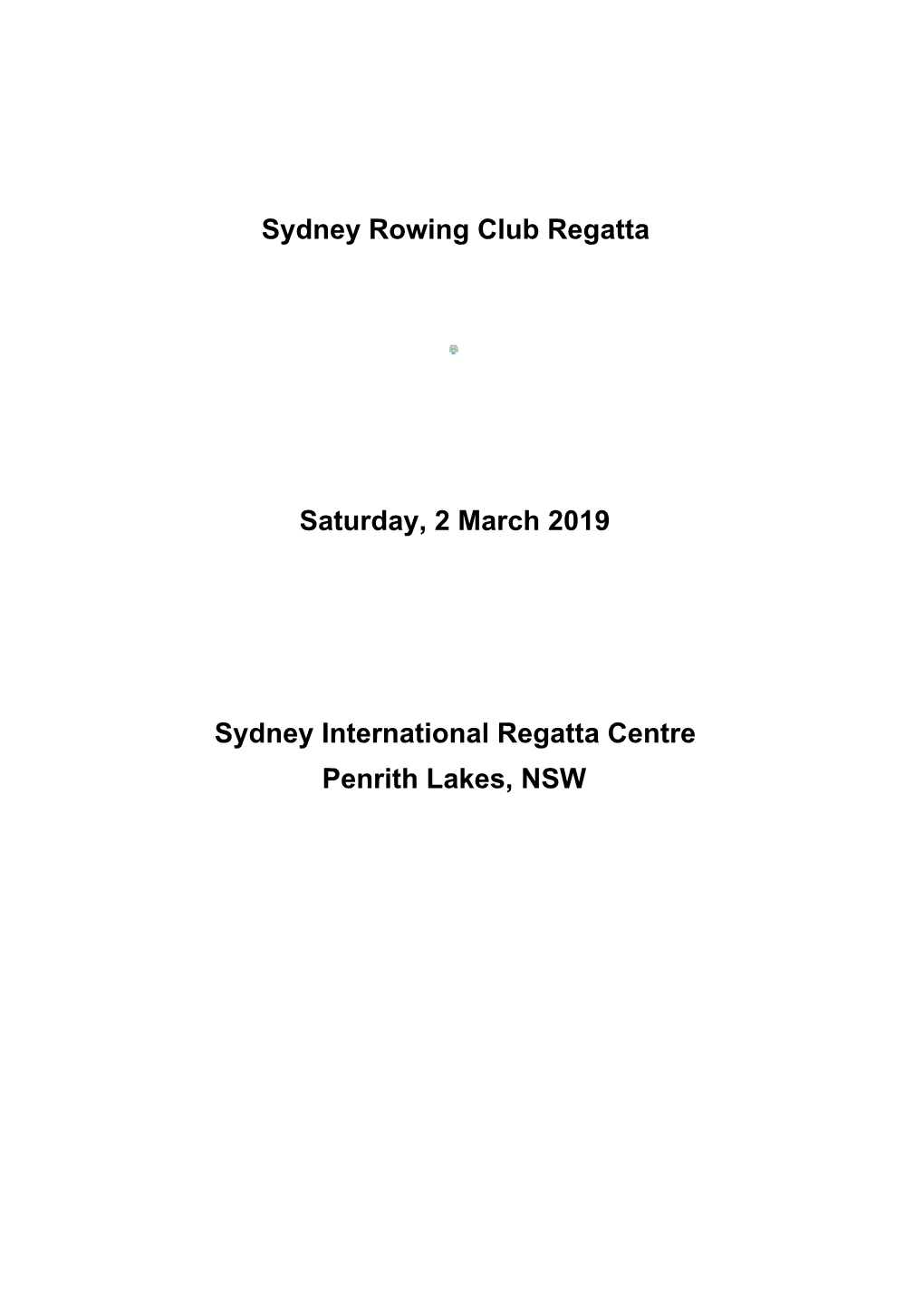 Sydney Rowing Club Regatta