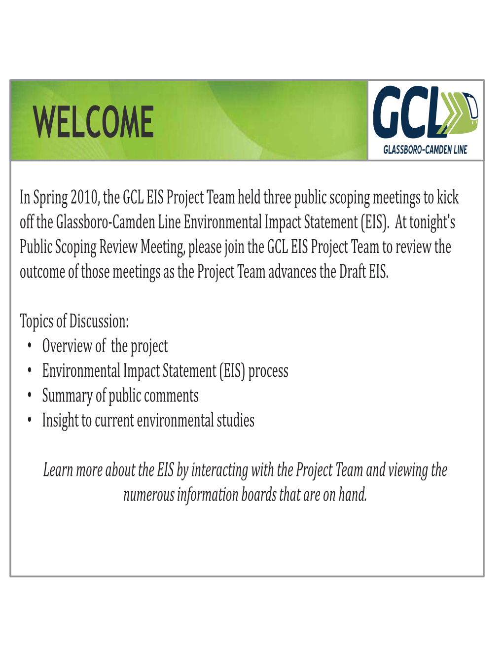 Public Meeting Information Boards