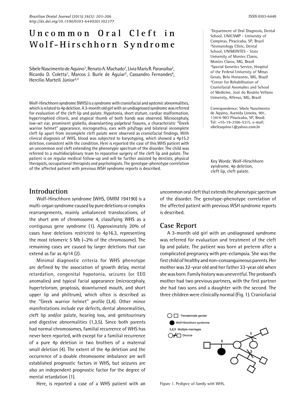 Uncommon Oral Cleft in Wolf-Hirschhorn Syndrome