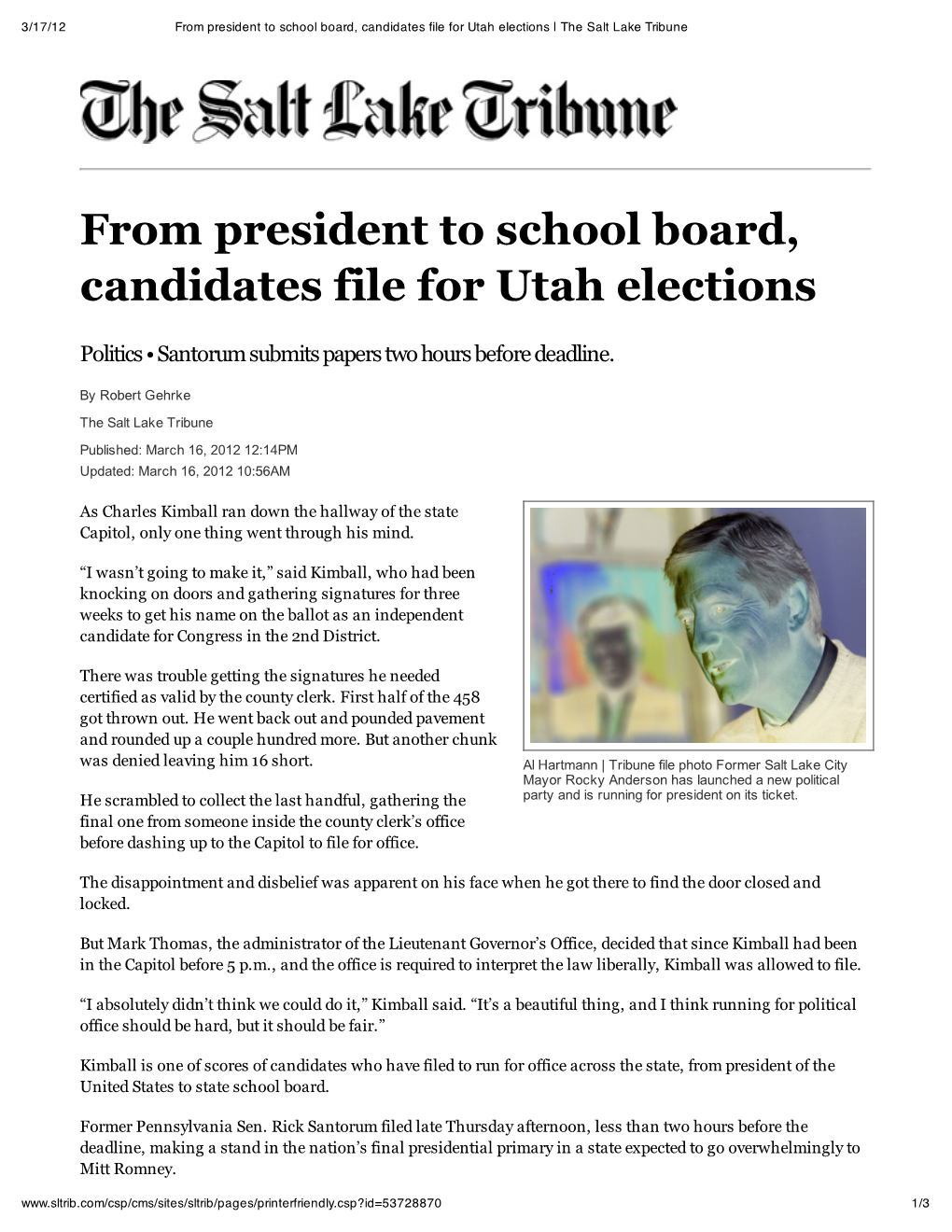 From President to School Board, Candidates File for Utah Elections