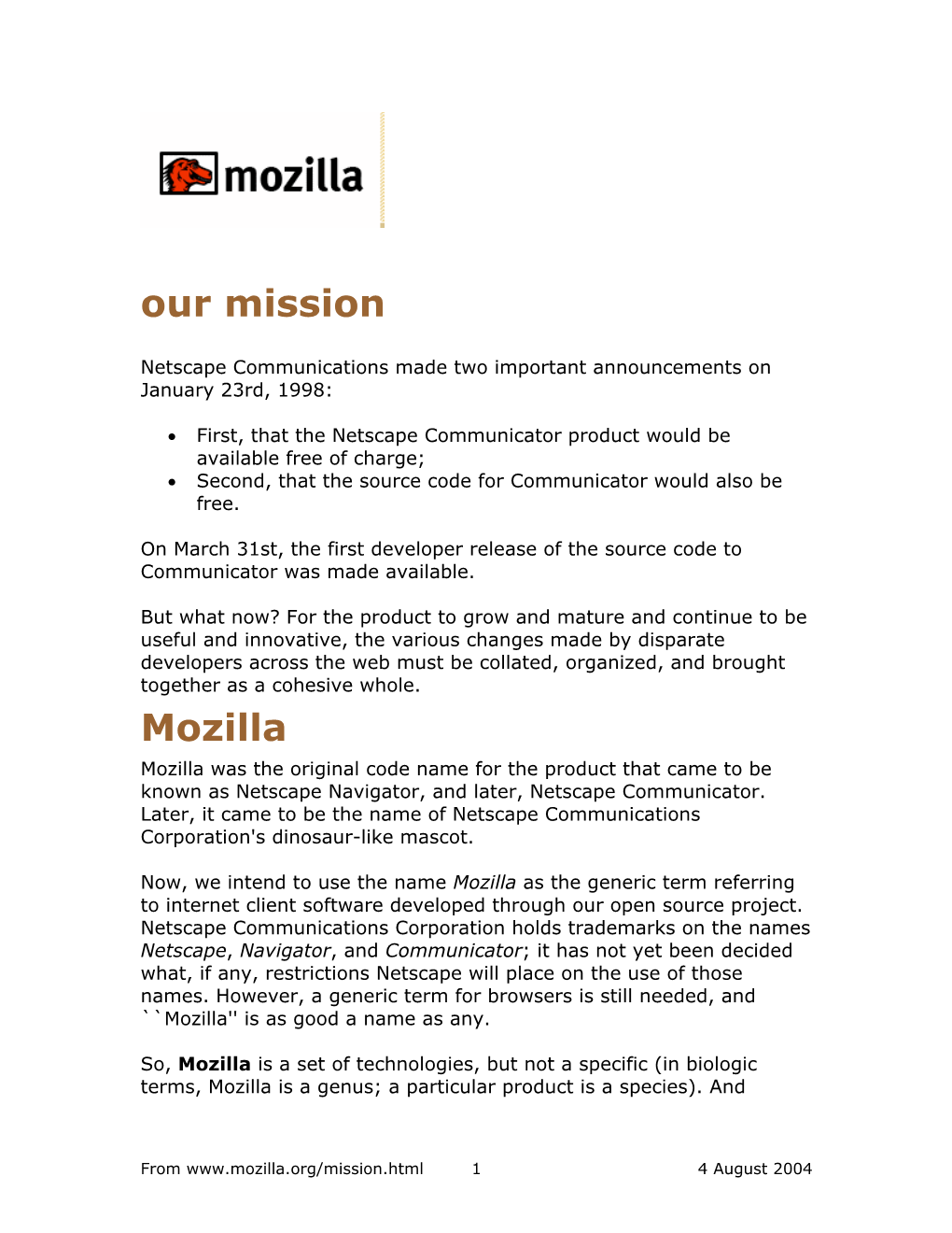 Mozilla: Our Mission