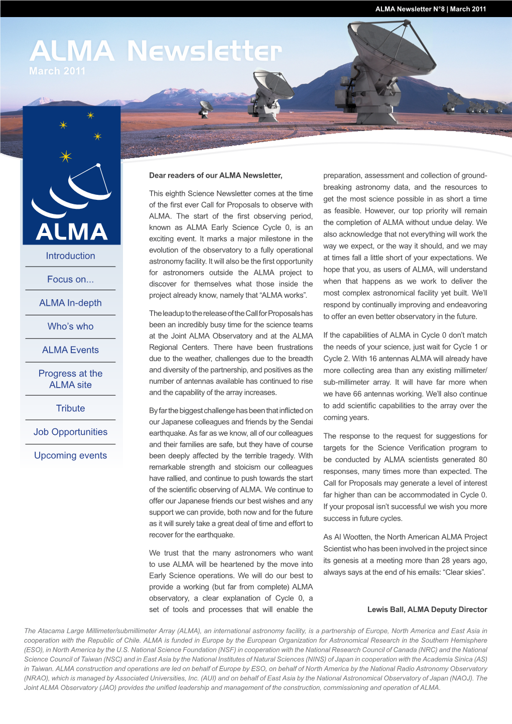 ALMA Newsletter N°8 | March 2011 ALMA Newsletter March 2011