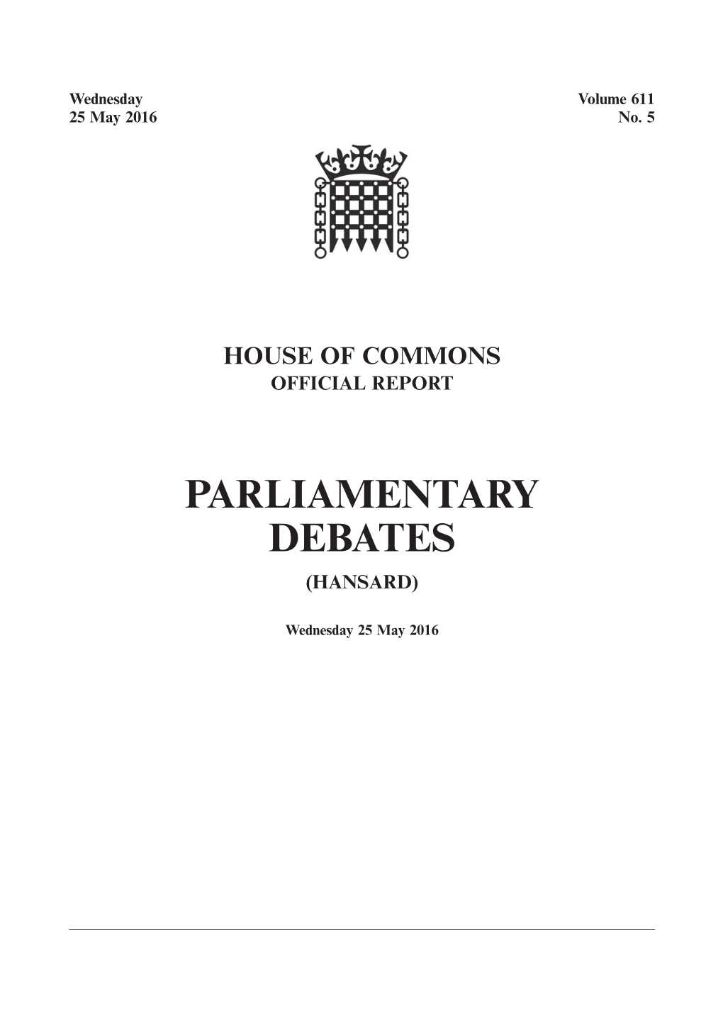 Parliamentary Debates (Hansard)