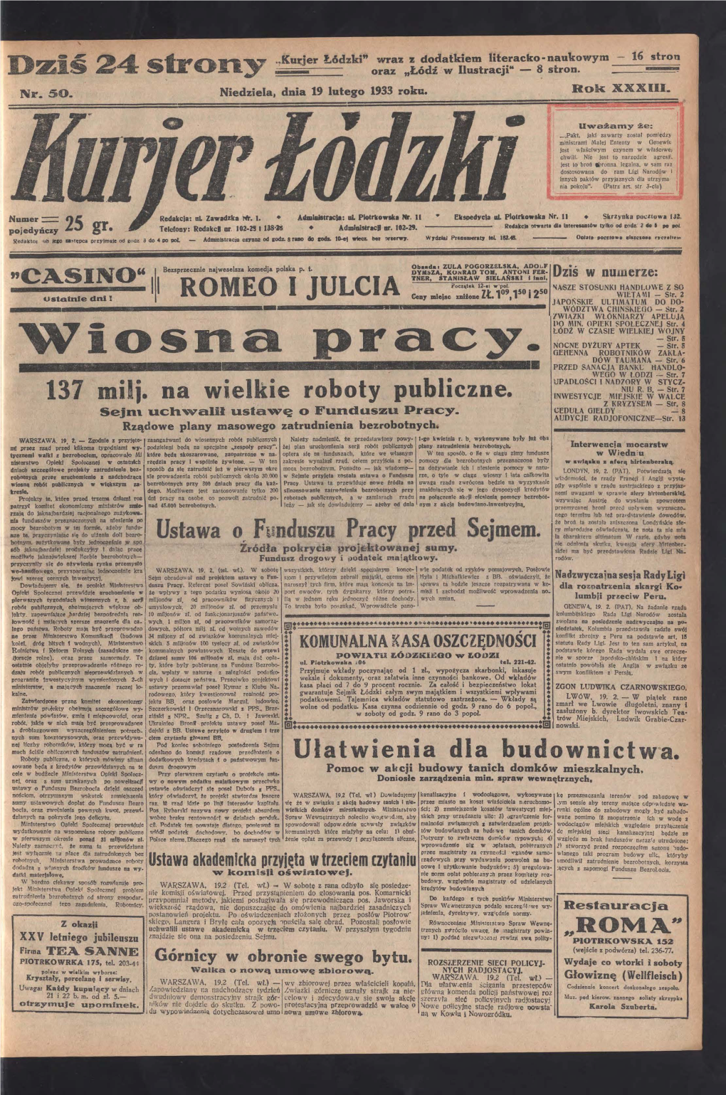 Kurjer Lodzki 1933 Nr 050A.Pdf