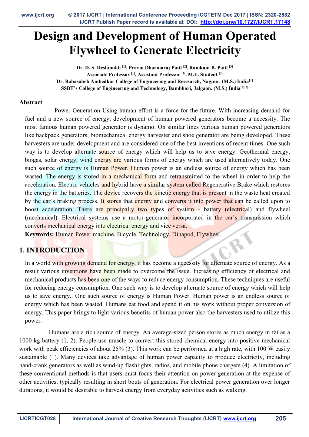 Design and Development of Human Operated Flywheel to Generate Electricity