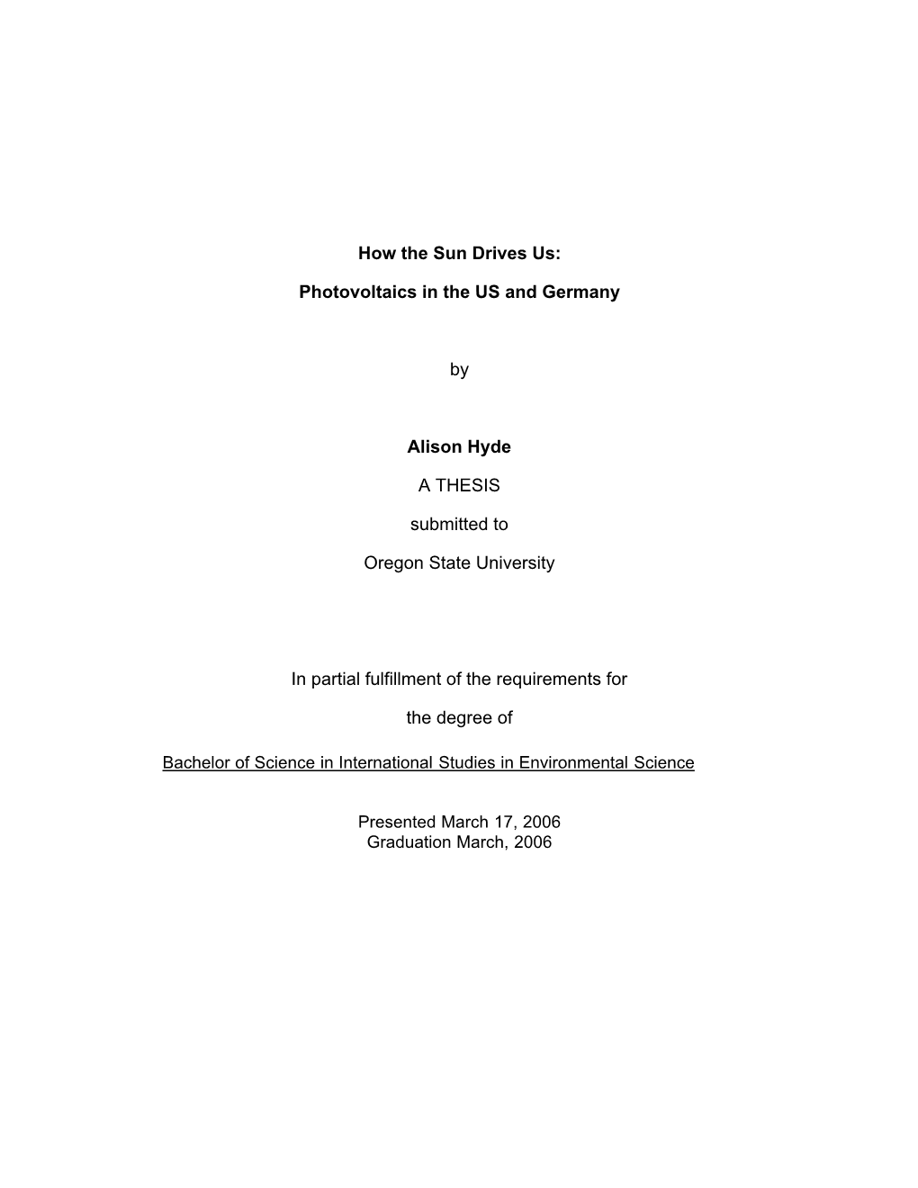 Photovoltaics in the US and Germany by Alison