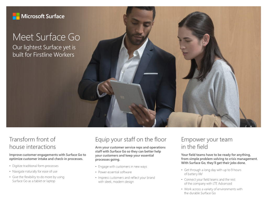 Meet Surface Go Our Lightest Surface Yet Is Built for Firstline Workers
