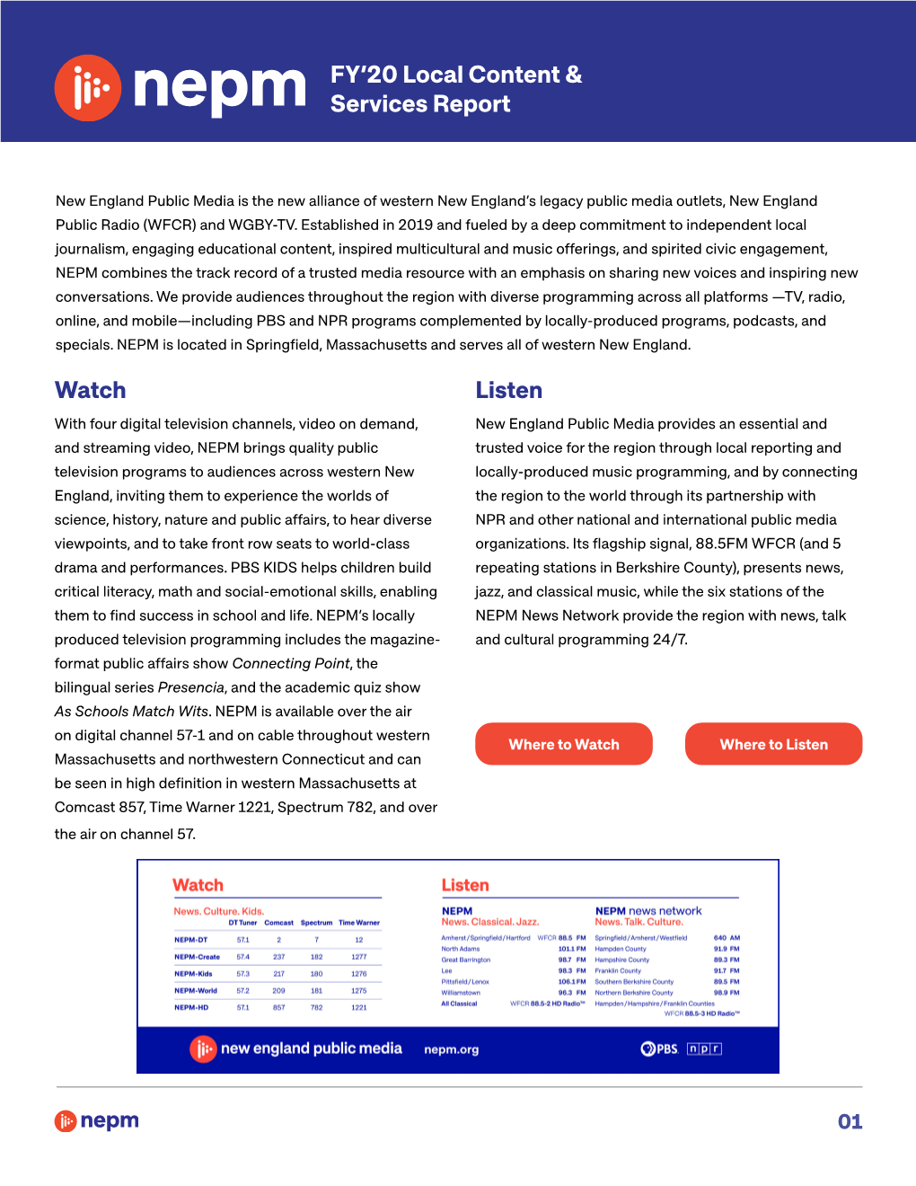 FY'20 Local Content & Services Report Watch Listen