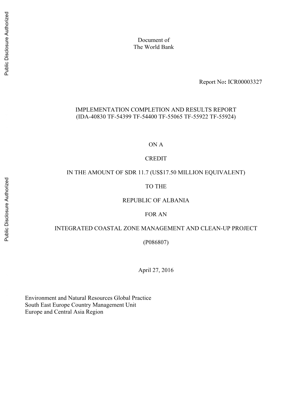 World Bank Document