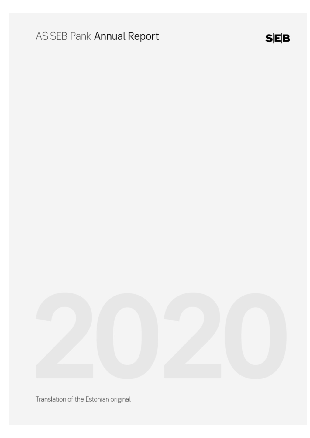 AS SEB Pank, Annual Report 2020