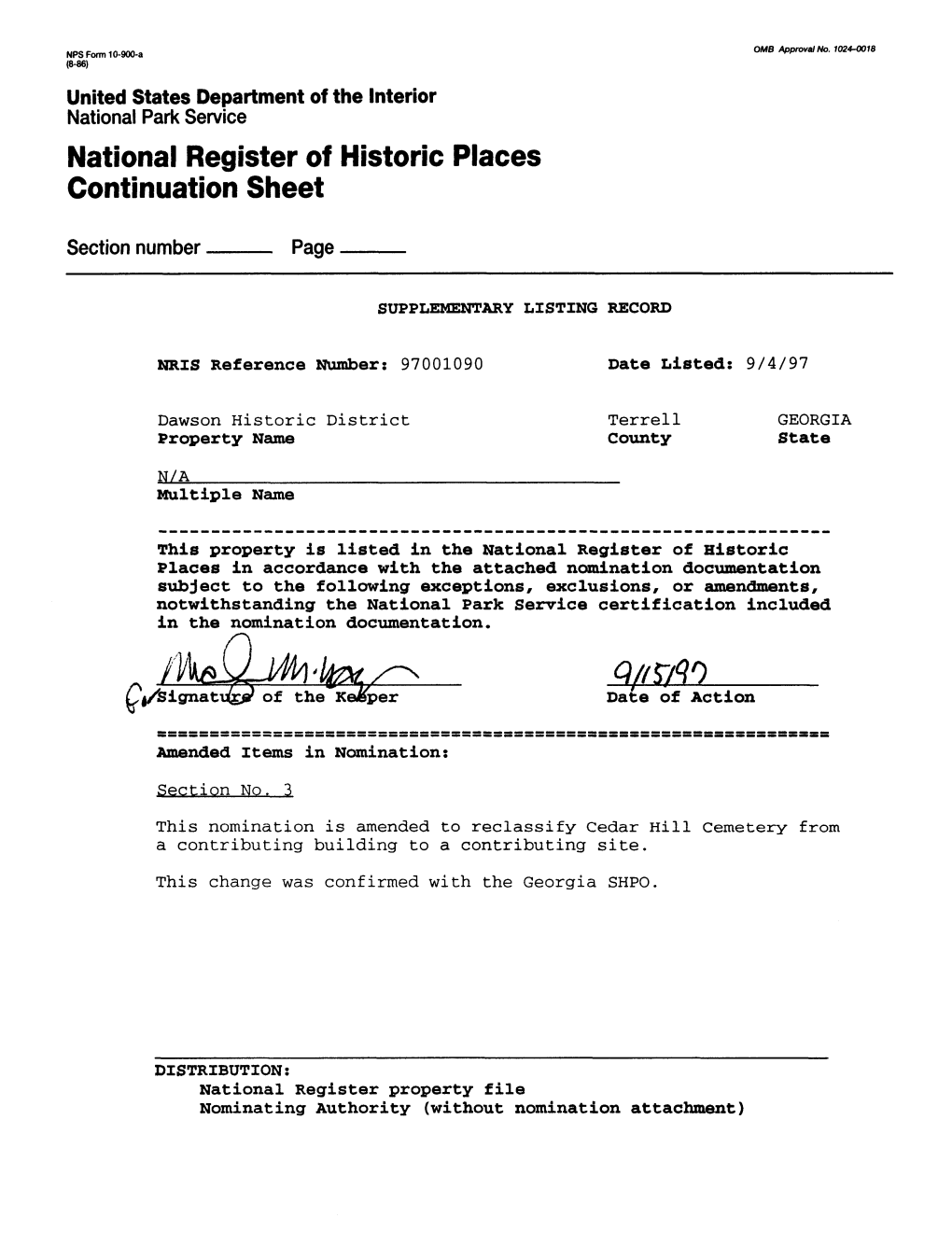 National Register of Historic Places Continuation Sheet