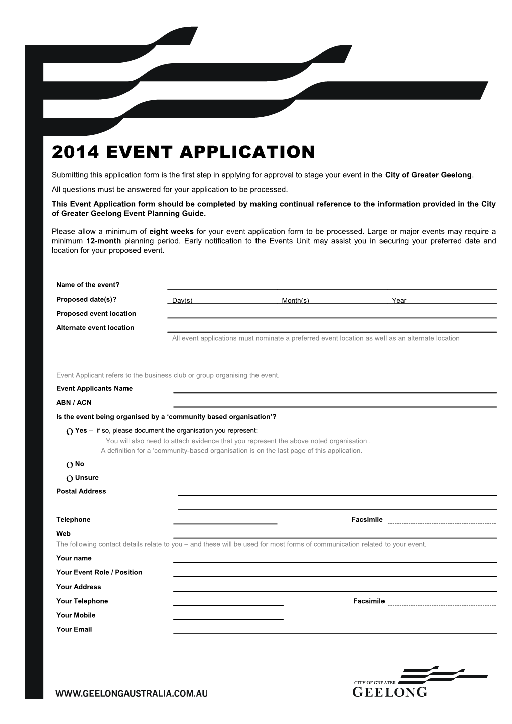 Event Application Form s1