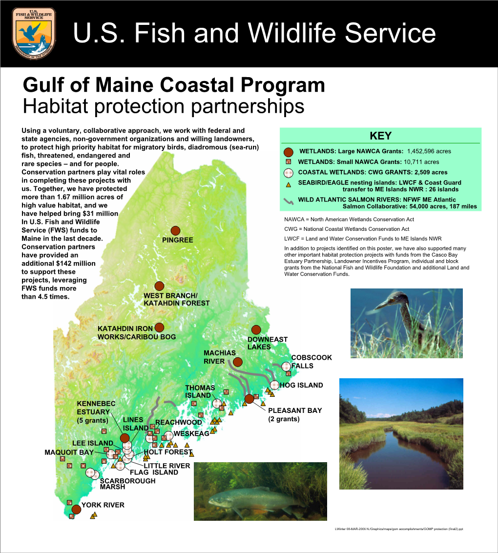 Gulf of Maine Coastal Program Habitat Protection Partnerships