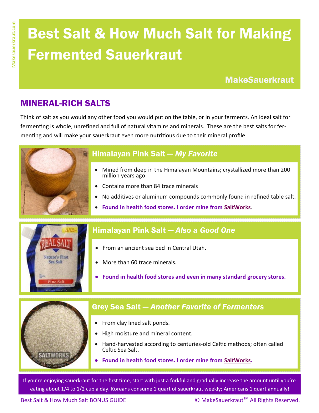 Best Salt & How Much Salt for Making Fermented Sauerkraut