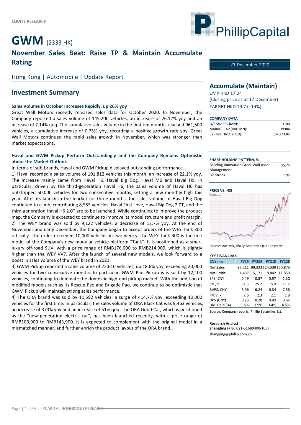 Raise TP & Maintain Accumulate Rating Investment Summary