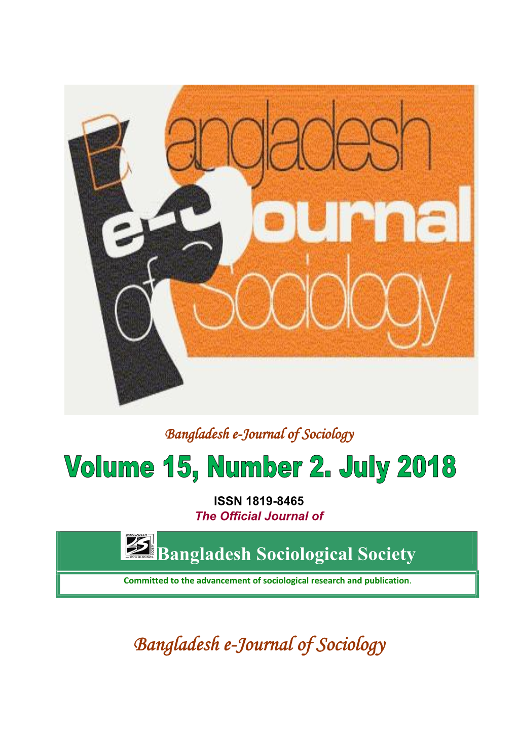 Bangladesh E-Journal of Sociology