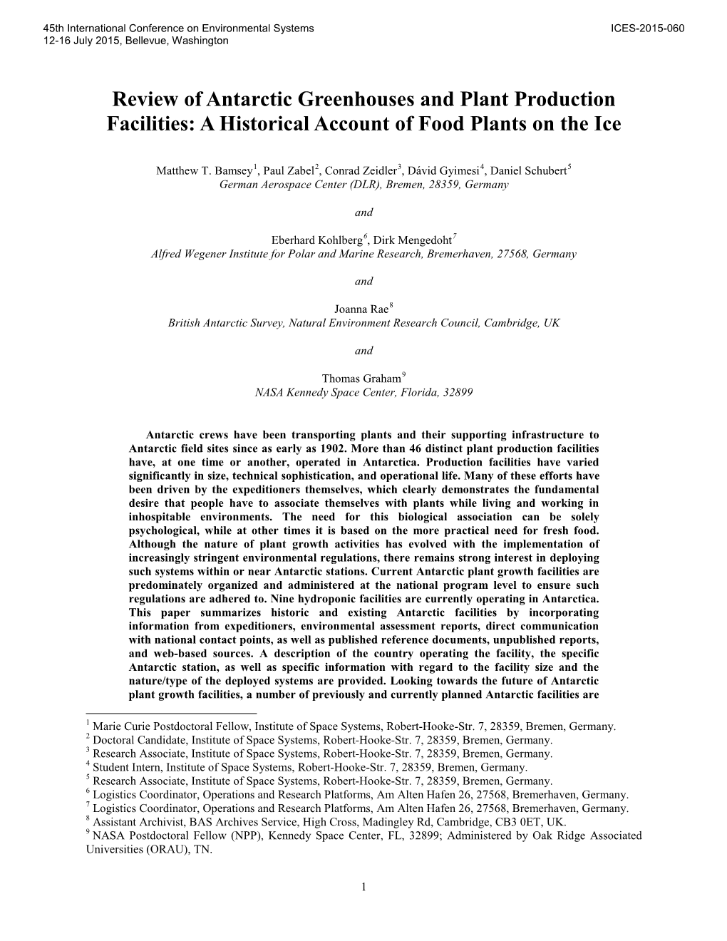 Review of Antarctic Greenhouses and Plant Production Facilities: a Historical Account of Food Plants on the Ice