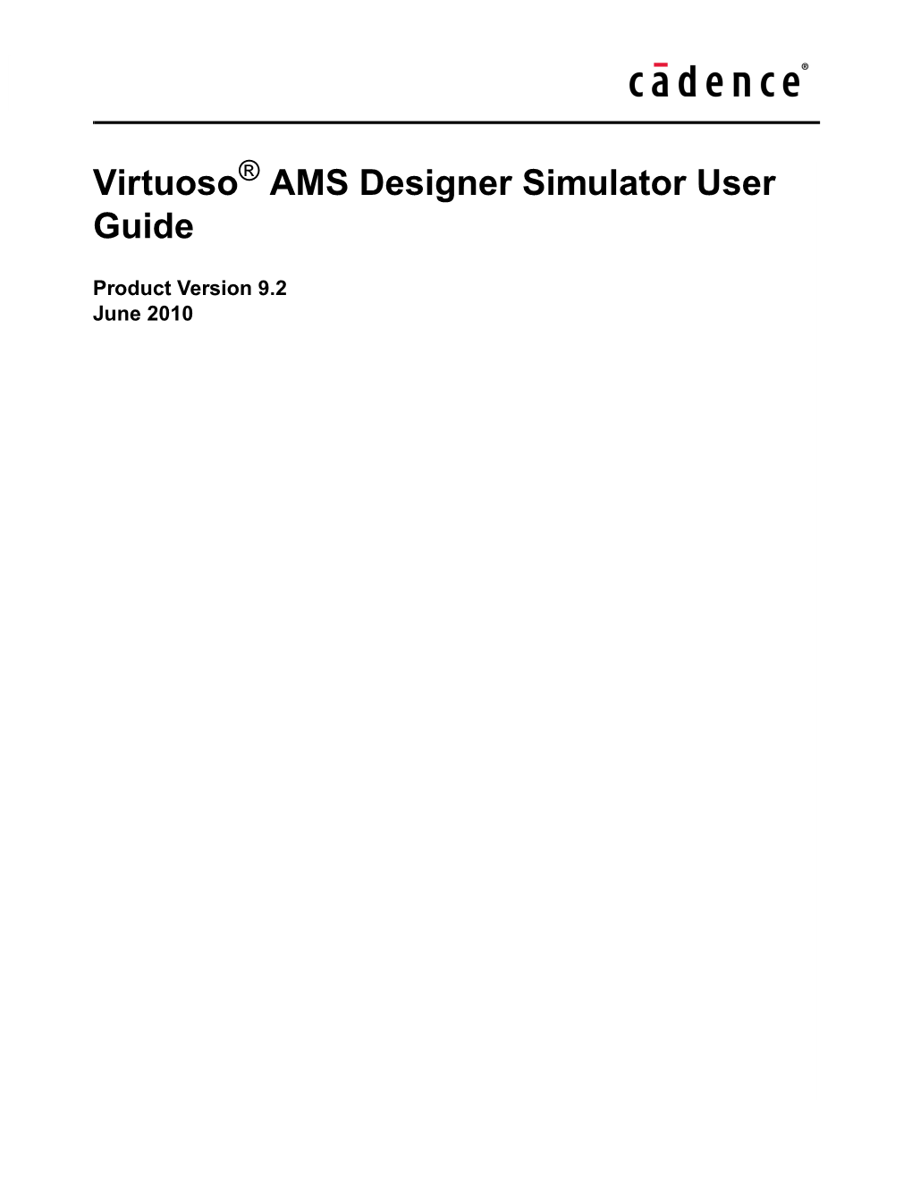 Virtuoso AMS Designer Simulator User Guide