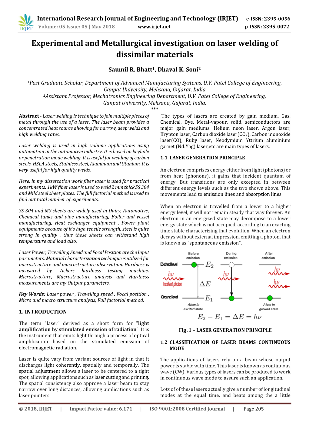 Experimental and Metallurgical Investigation on Laser Welding of Dissimilar Materials