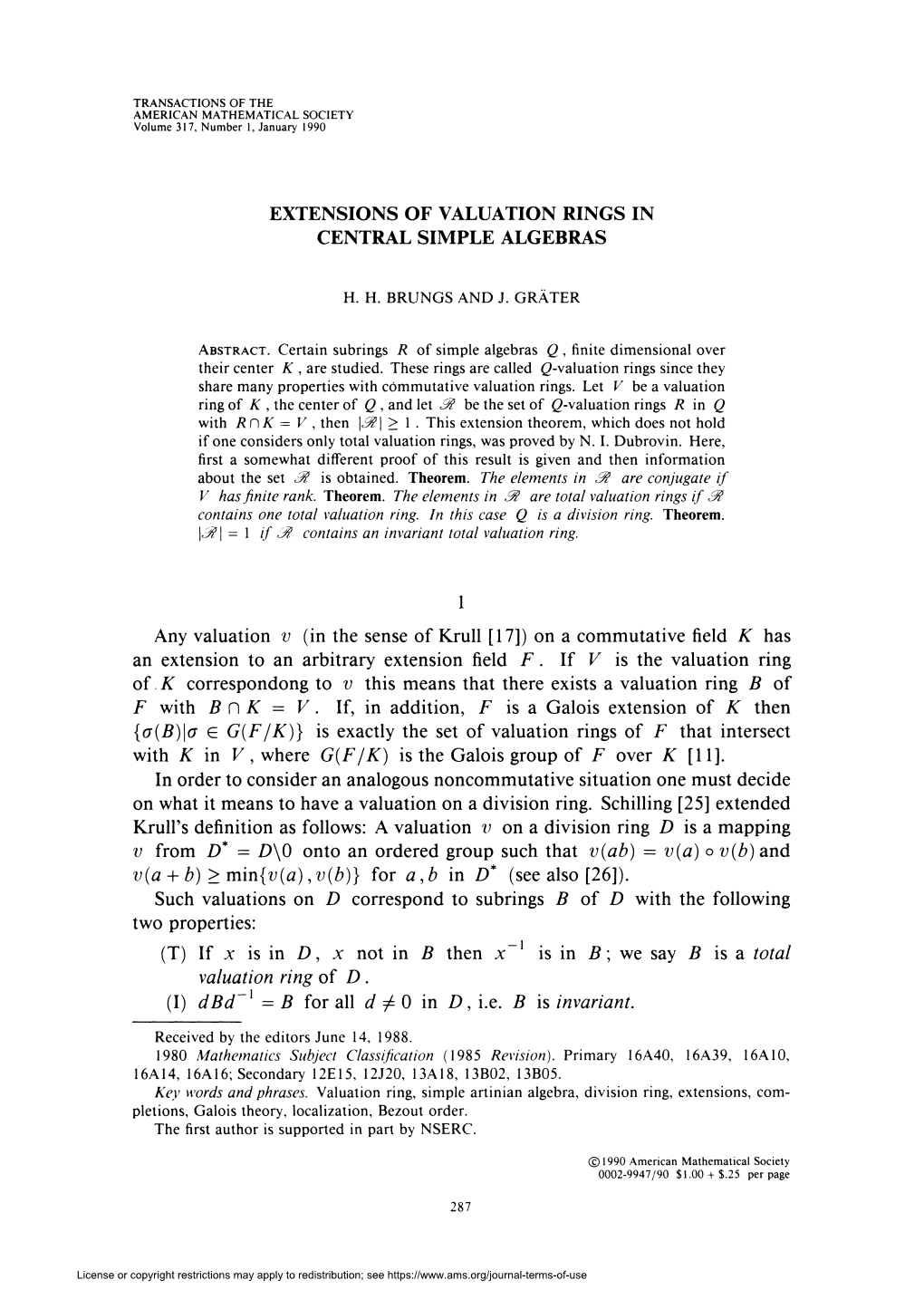 Extensions of Valuation Rings in Central Simple Algebras
