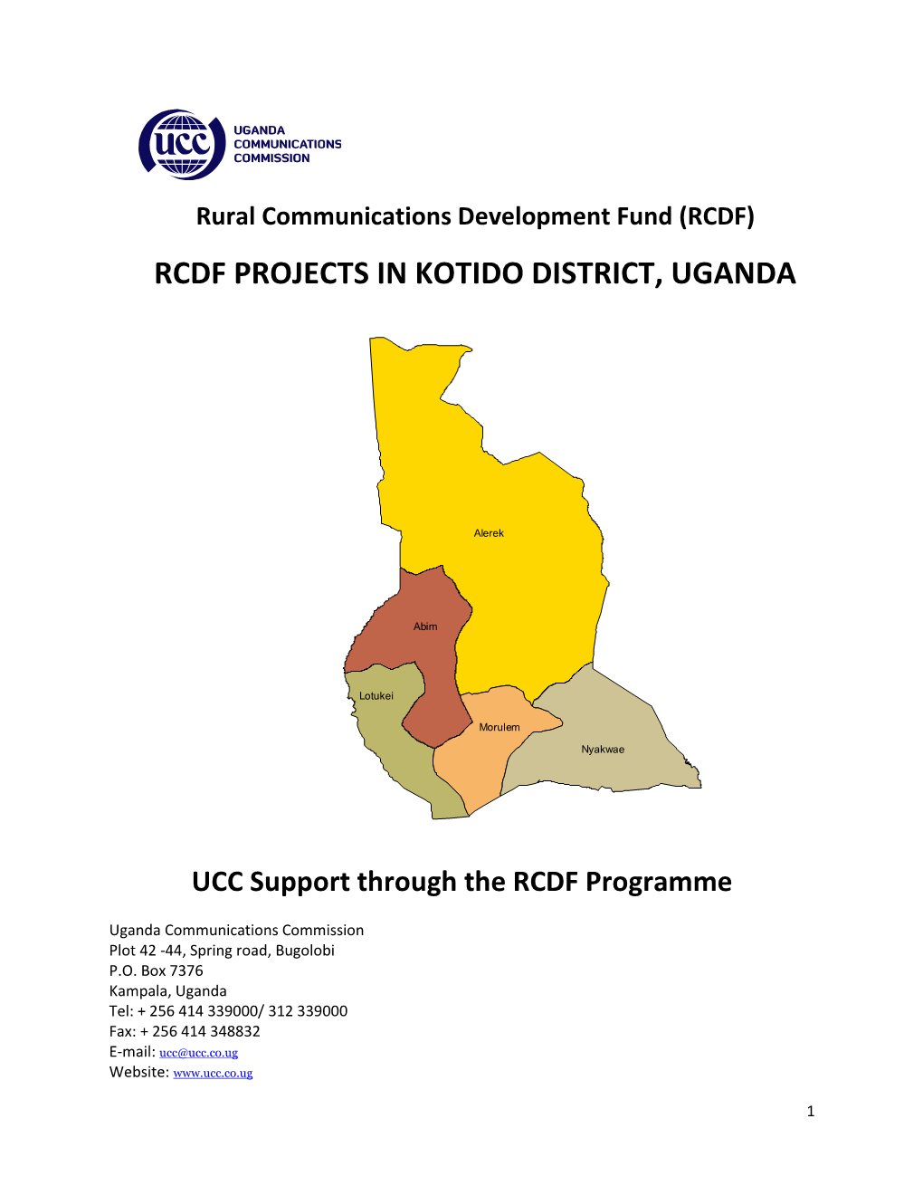 Rcdf Projects in Kotido District, Uganda