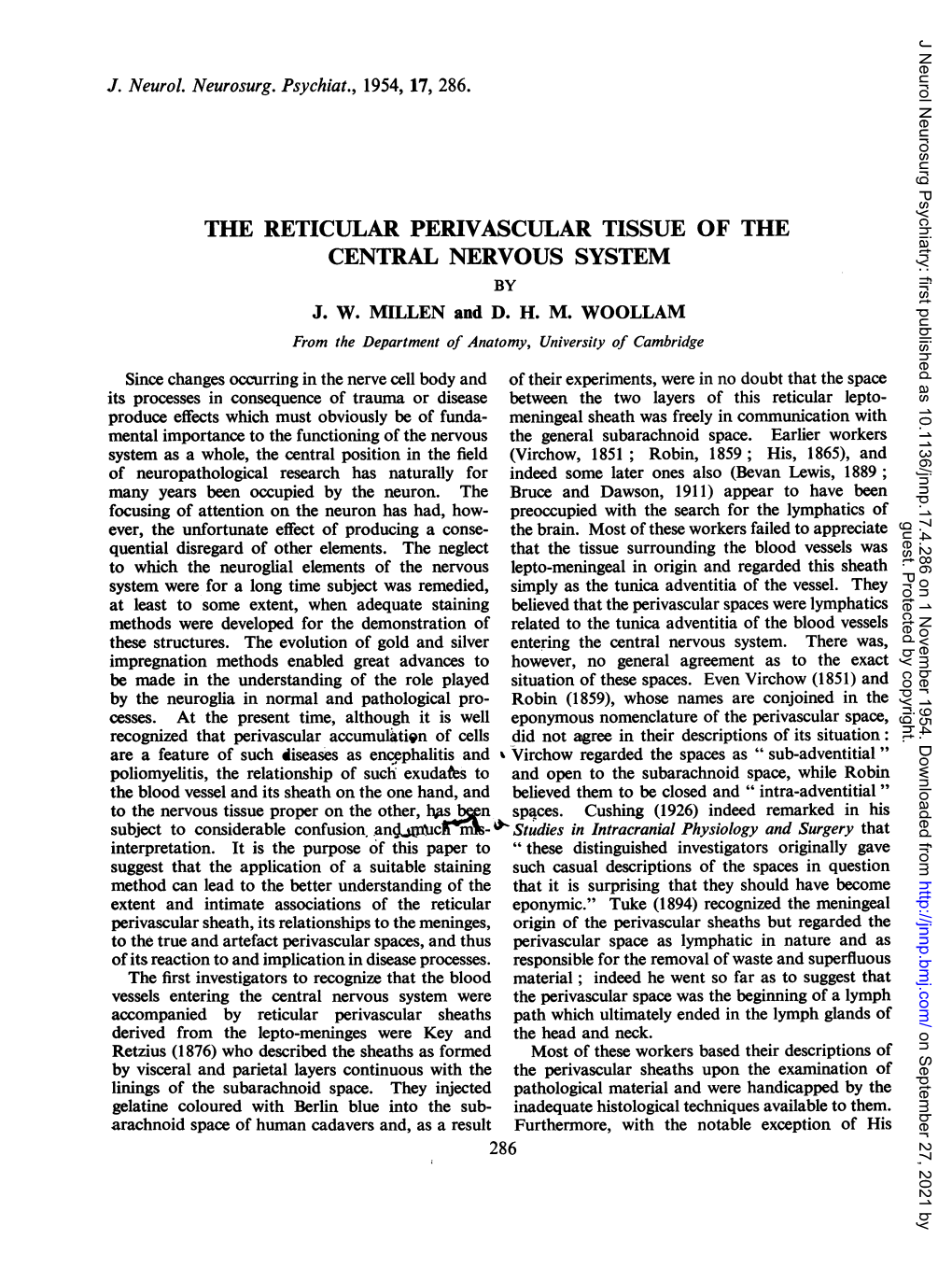 The Reticular Perivascular Tissue of the Central Nervous System by J