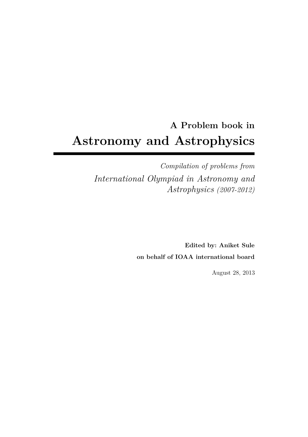 Astronomy and Astrophysics