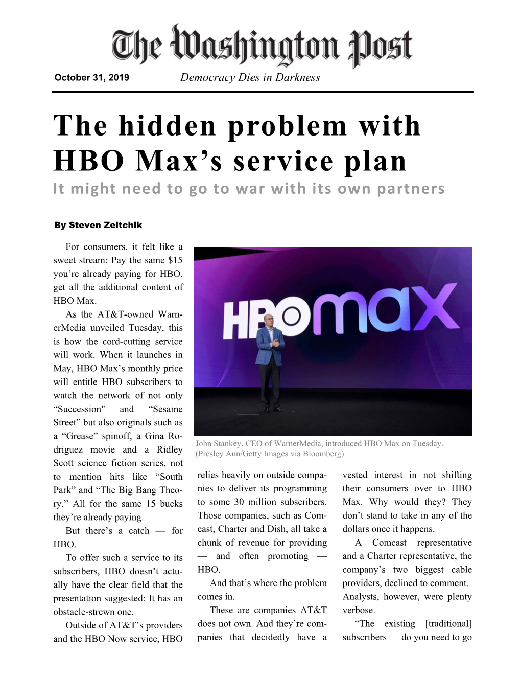 The Hidden Problem with HBO Max's Service Plan Washington