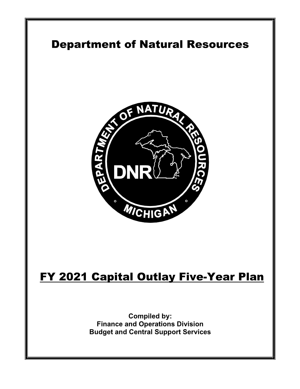 Department of Natural Resources FY 2021 Capital Outlay Five-Year Plan