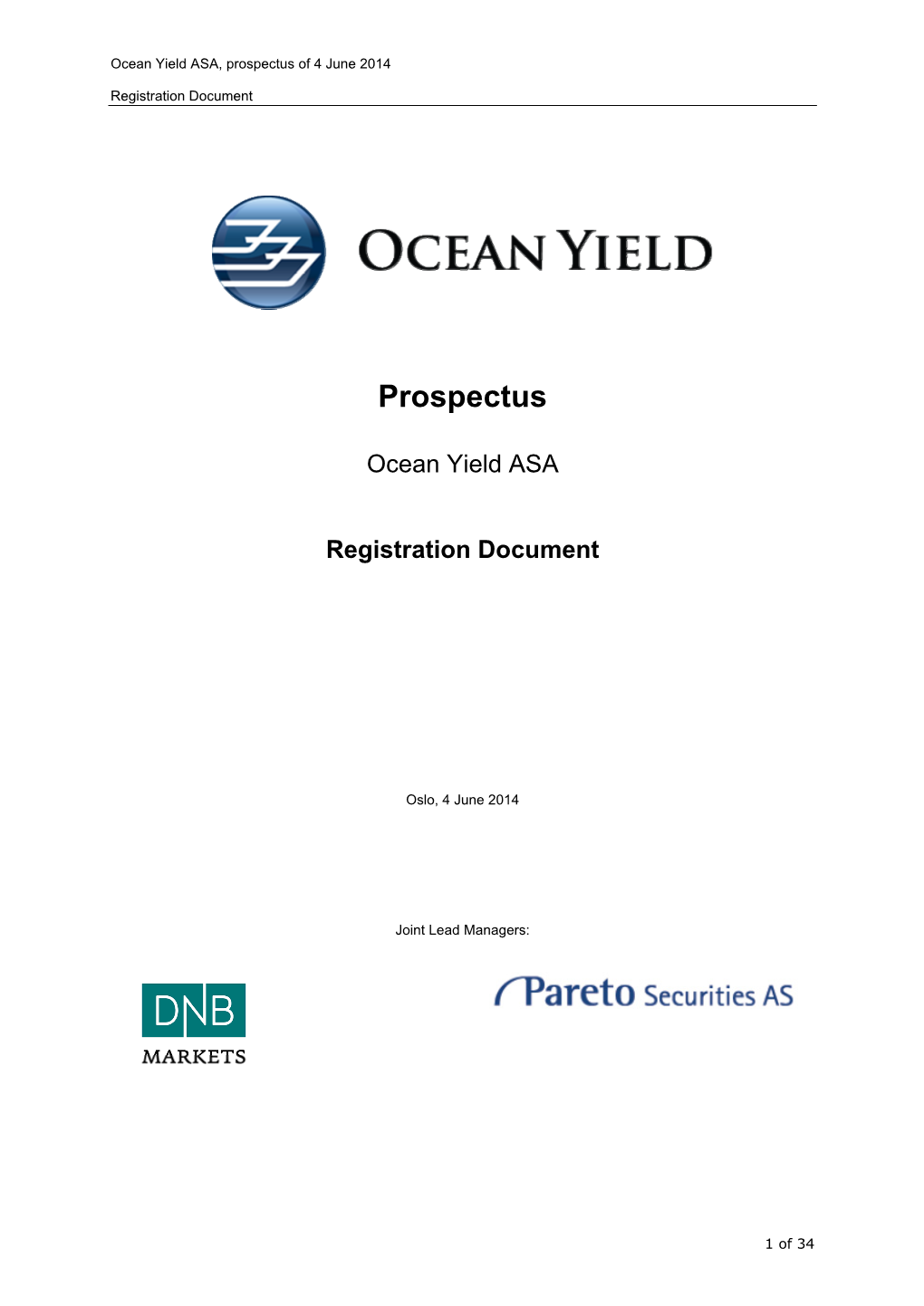 Ocean Yield ASA Memorandum of Association