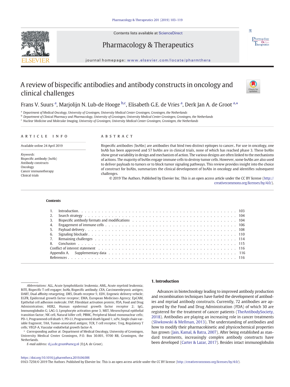 A Review of Bispecific Antibodies and Antibody Constructs in Oncology And